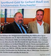 Sportbund-Gold für Gerhard Mauß (2011)